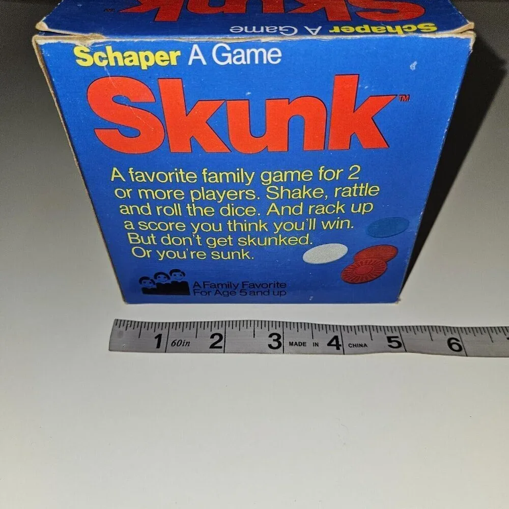 VTG Skunk Game Schaper COMPLETE 2 Skunk Dice Score Pad Chips